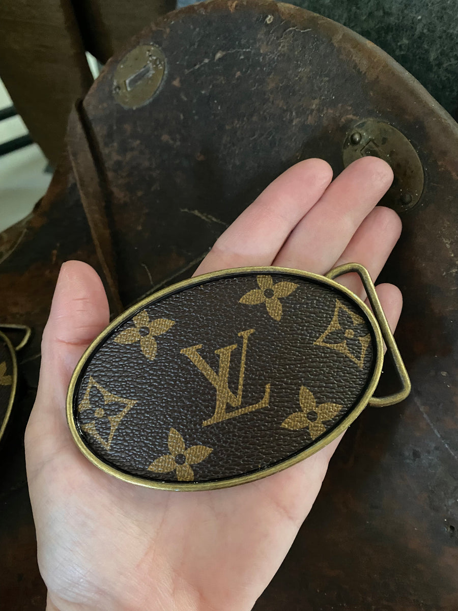 Upcycled Louis Vuitton x SXLeatherCo custom inlay western belt