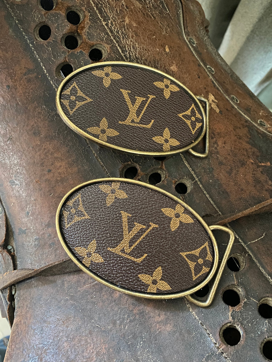Upcycled Louis Vuitton x SXLeatherCo custom inlay western belt