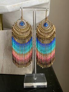 Beaded fringe earrings