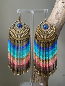 Beaded fringe earrings