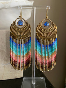 Beaded fringe earrings