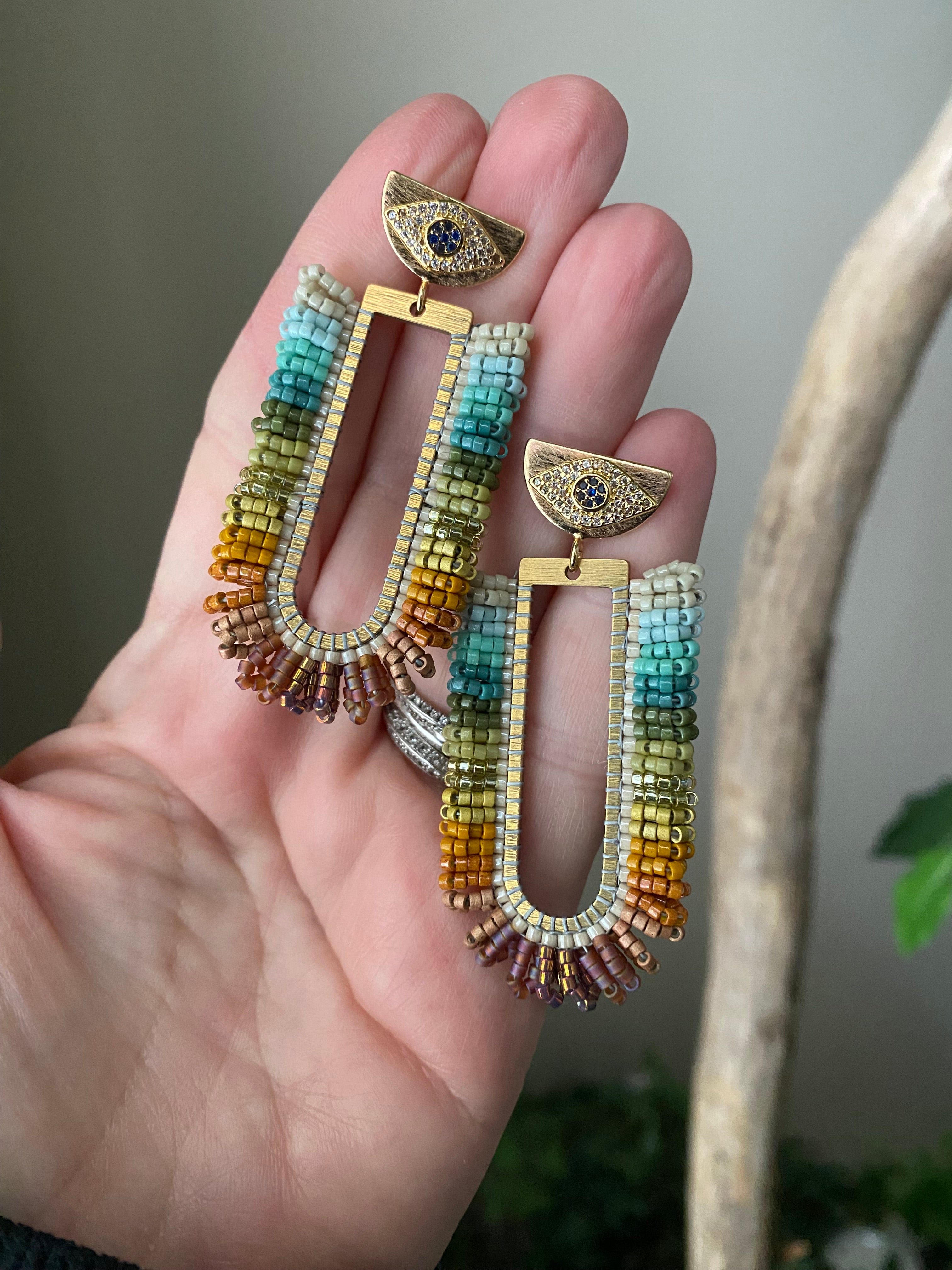 Beaded fringe earrings - Fiesta