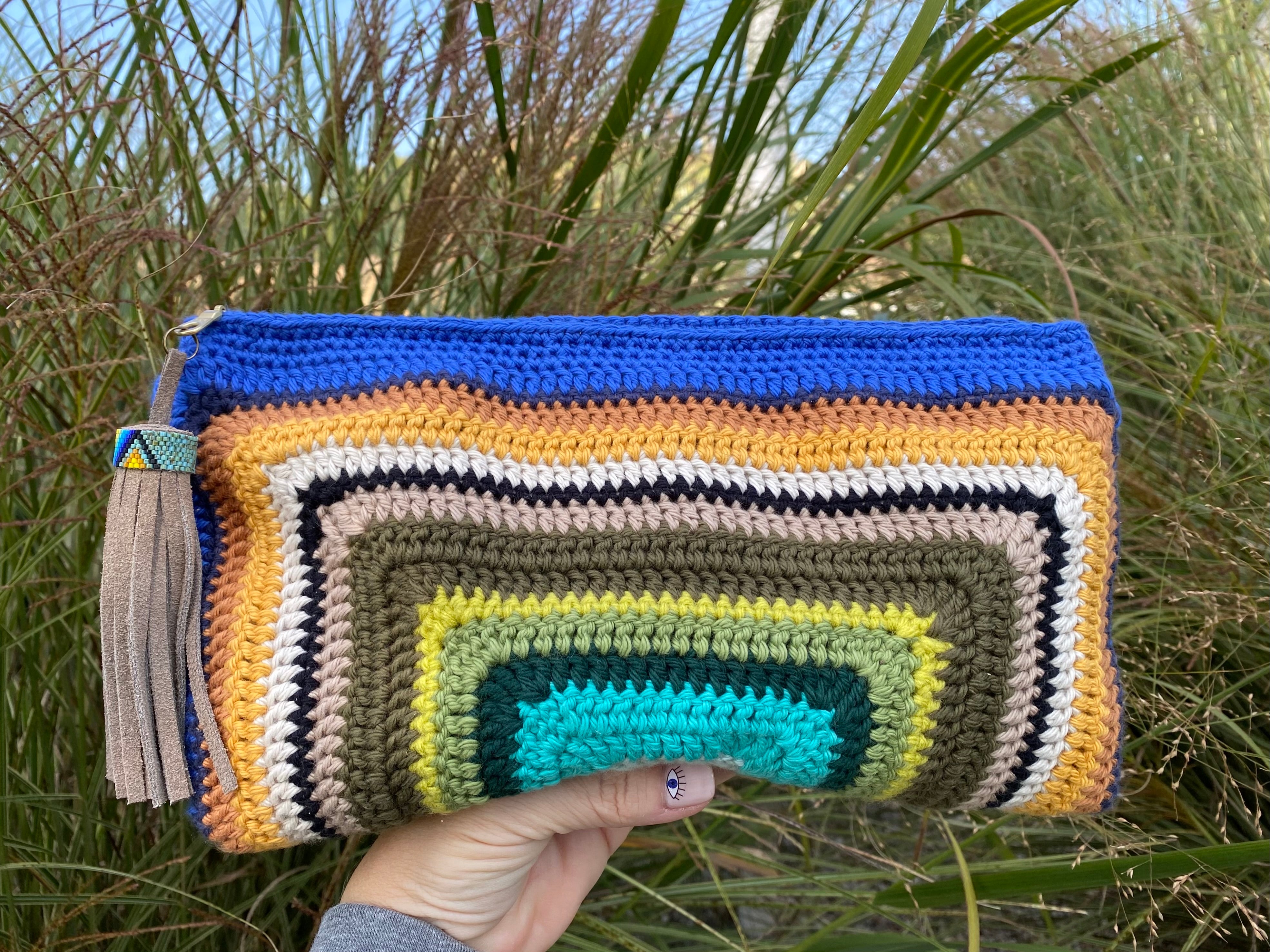 Crochet clutch bag - Palms