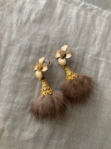 SnowBall faux fur earrings