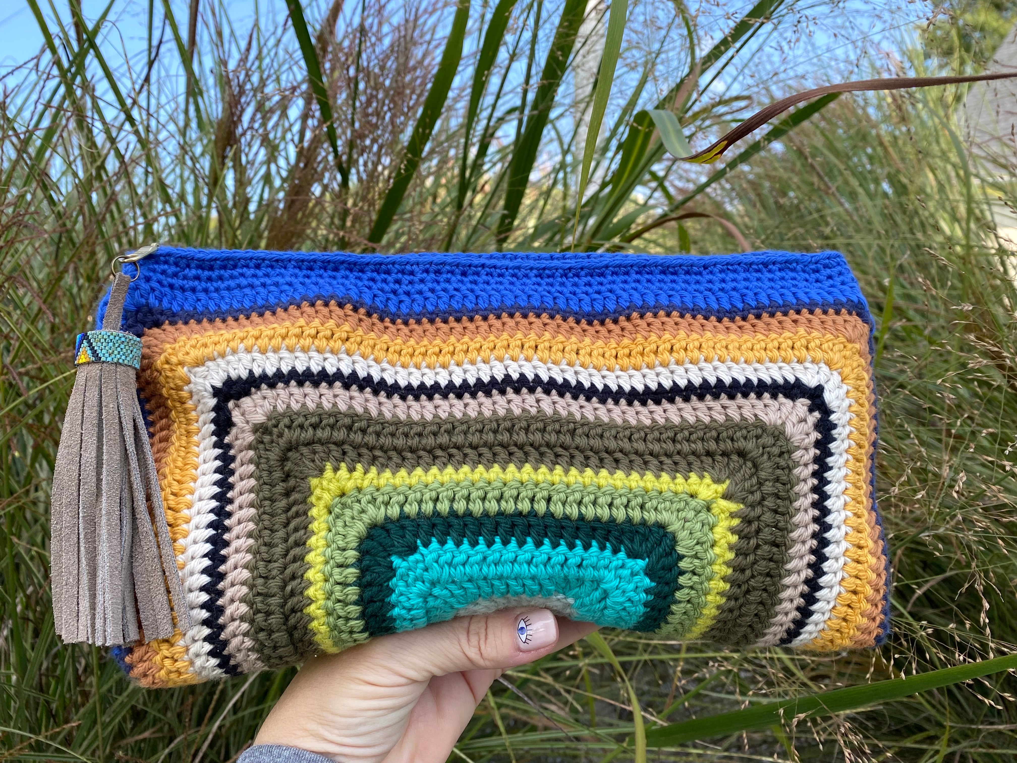 Crochet clutch bag - Palms