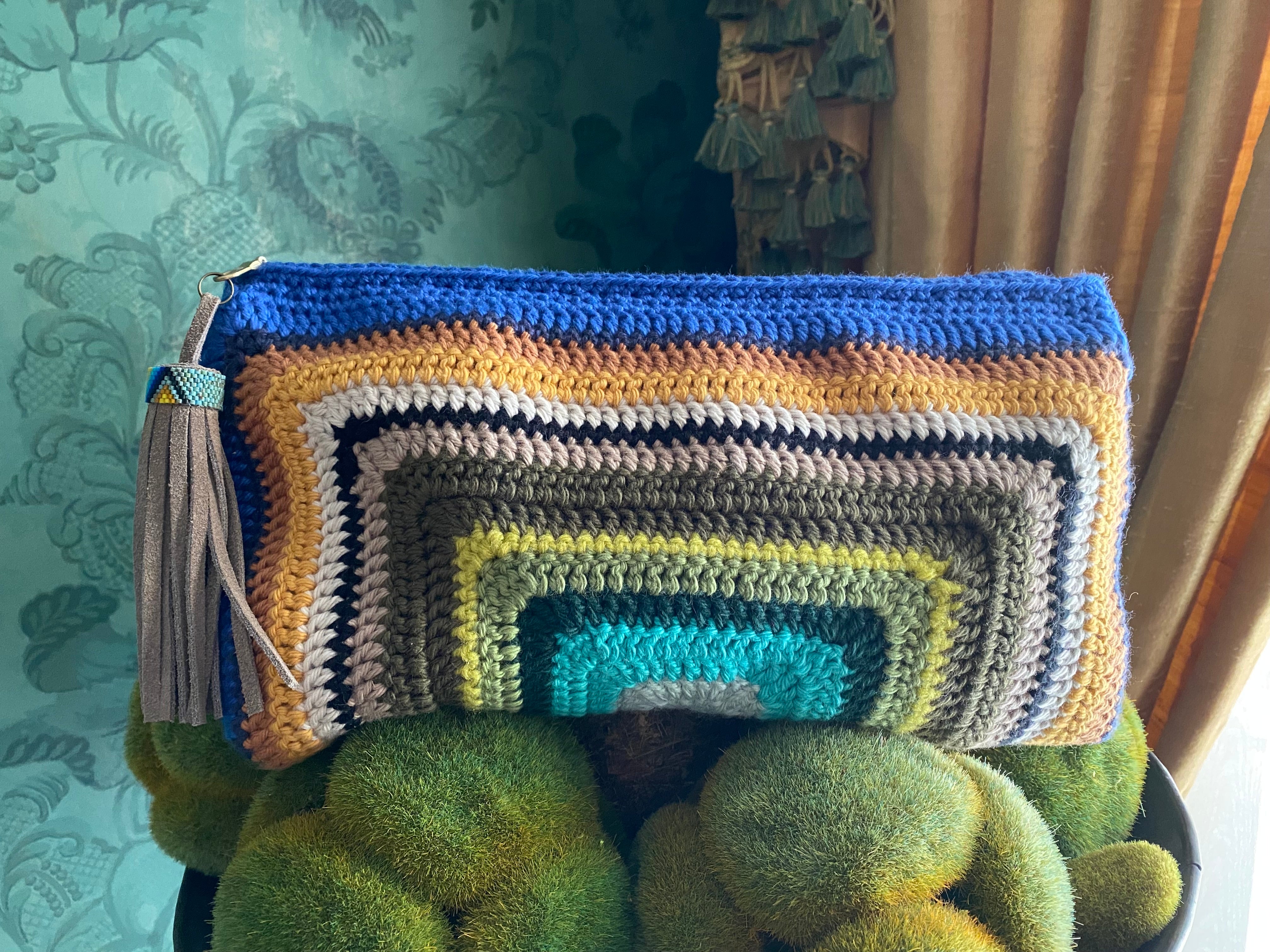 Crochet clutch bag - Palms