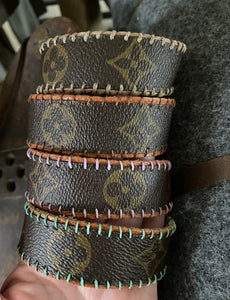 Upcycled LV leather bracelet