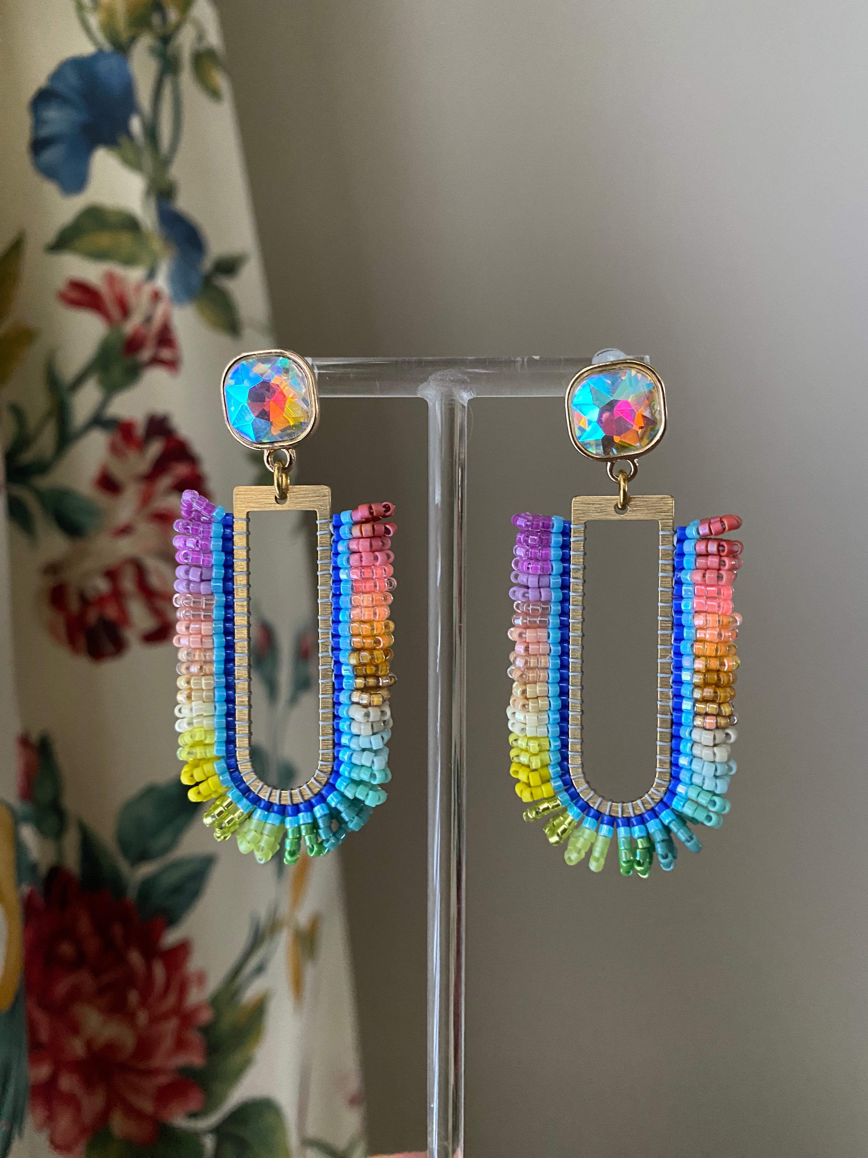 Beaded fringe earrings - Almost Paradise