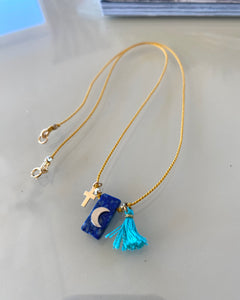 Silk layering necklace - Blue Moon