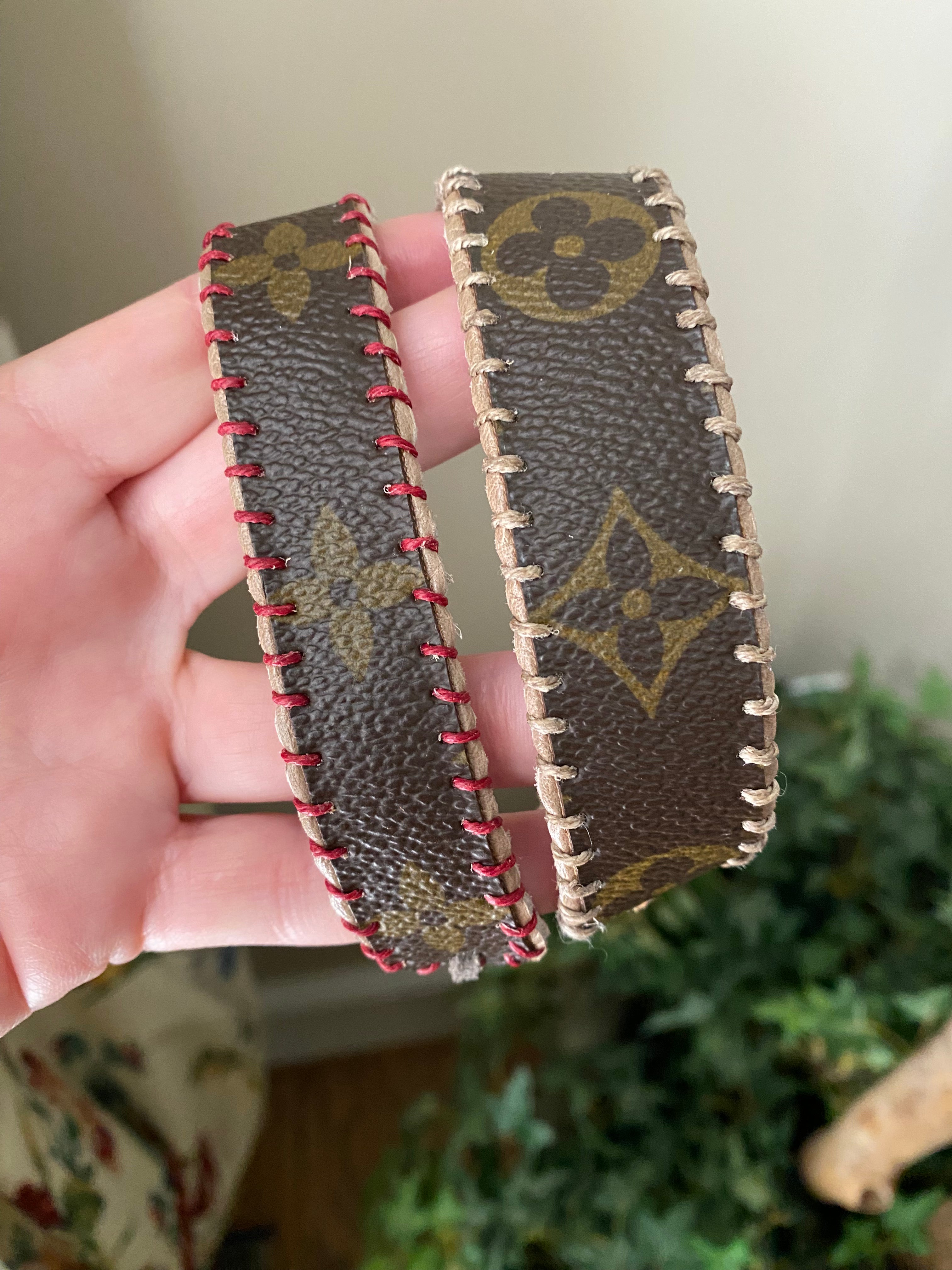 Upcycled LV leather bracelet