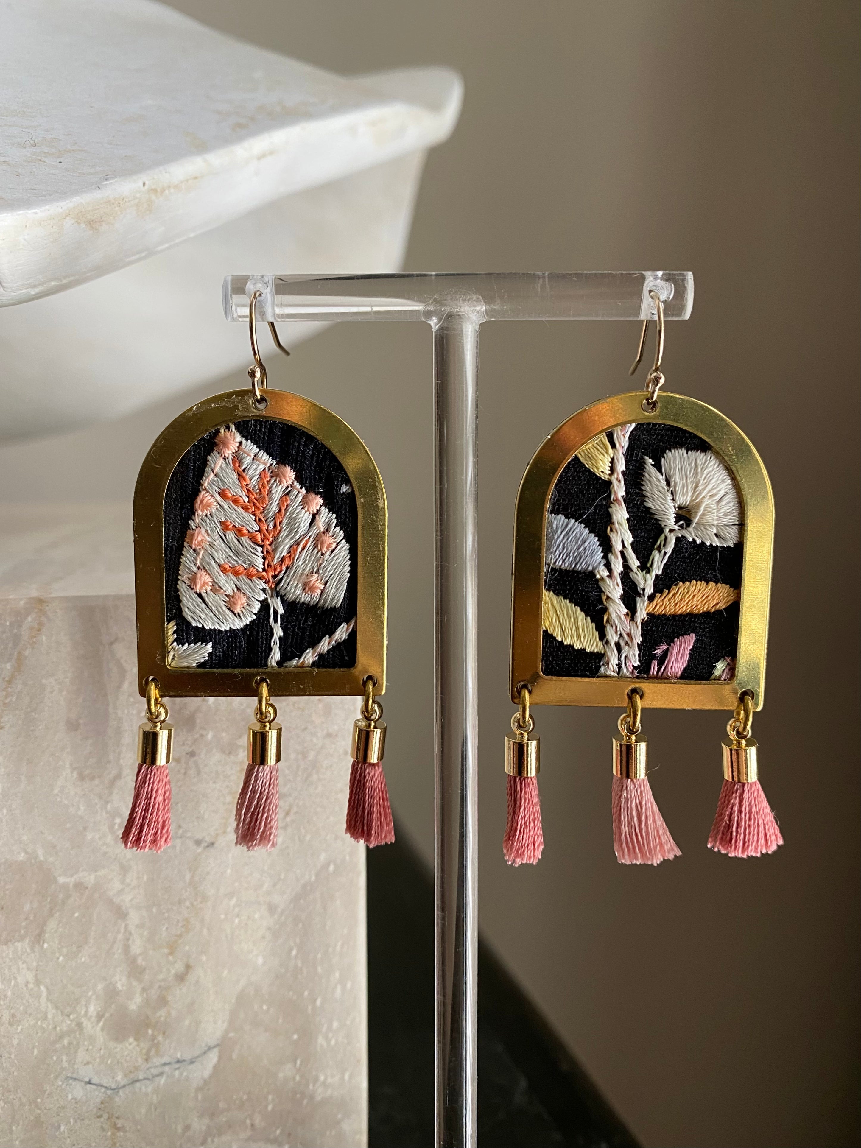 TAPESTRY floral tassel earrings - Spade