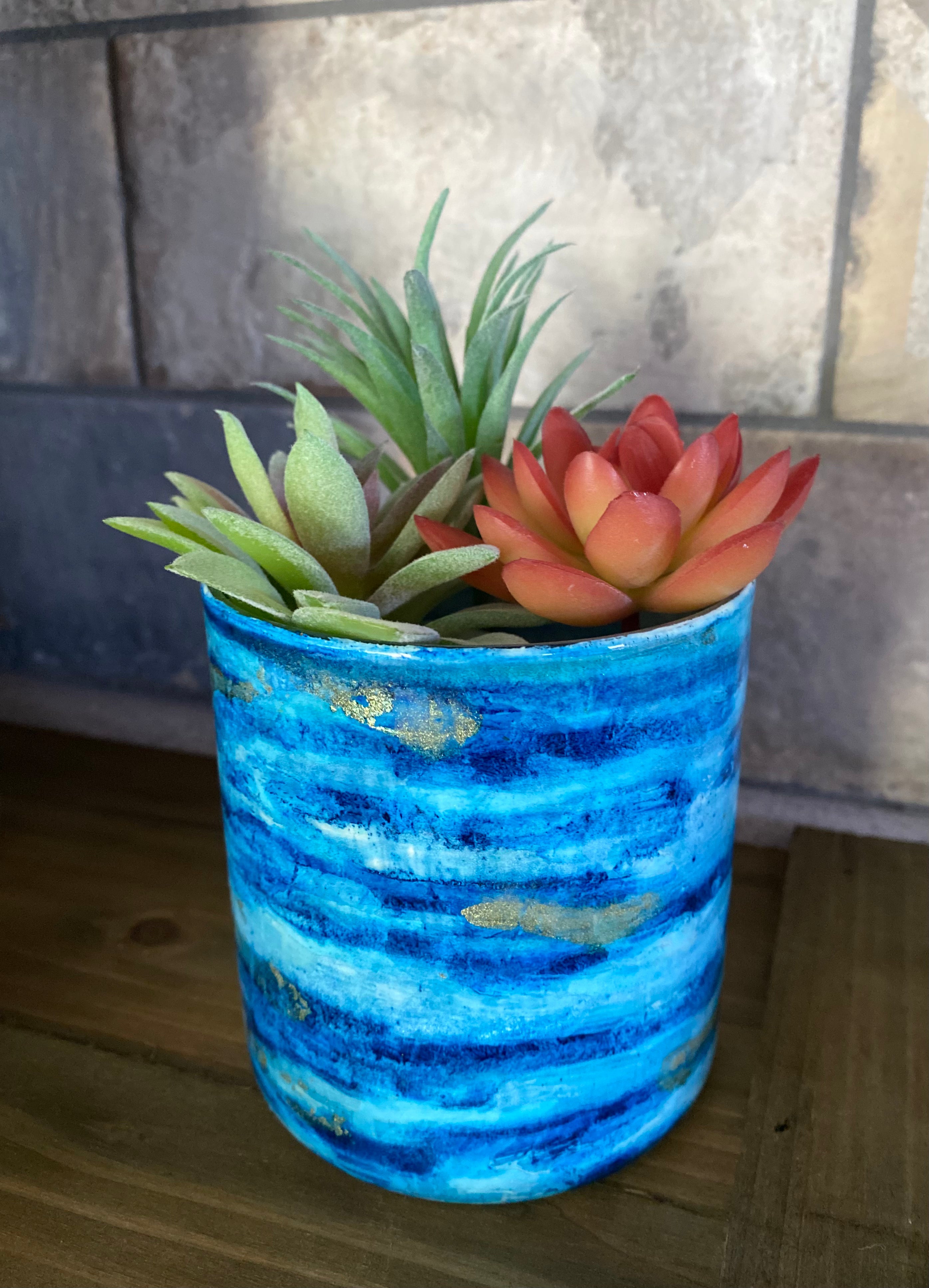 Hammered Glass Jar with Bamboo Lid - Kayla LeBaron Designs