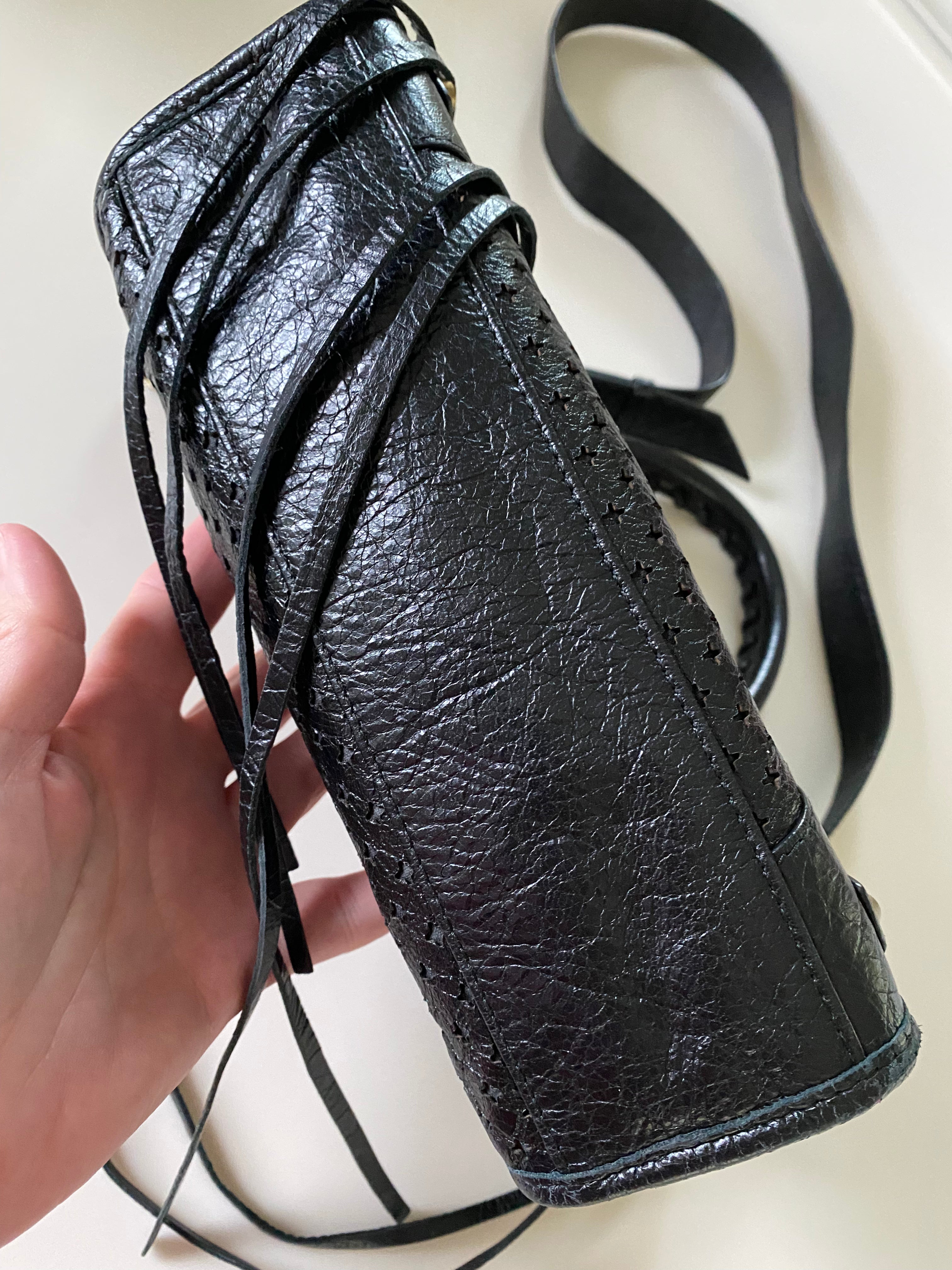 Balenciaga Perforated Leather Mini City Bag