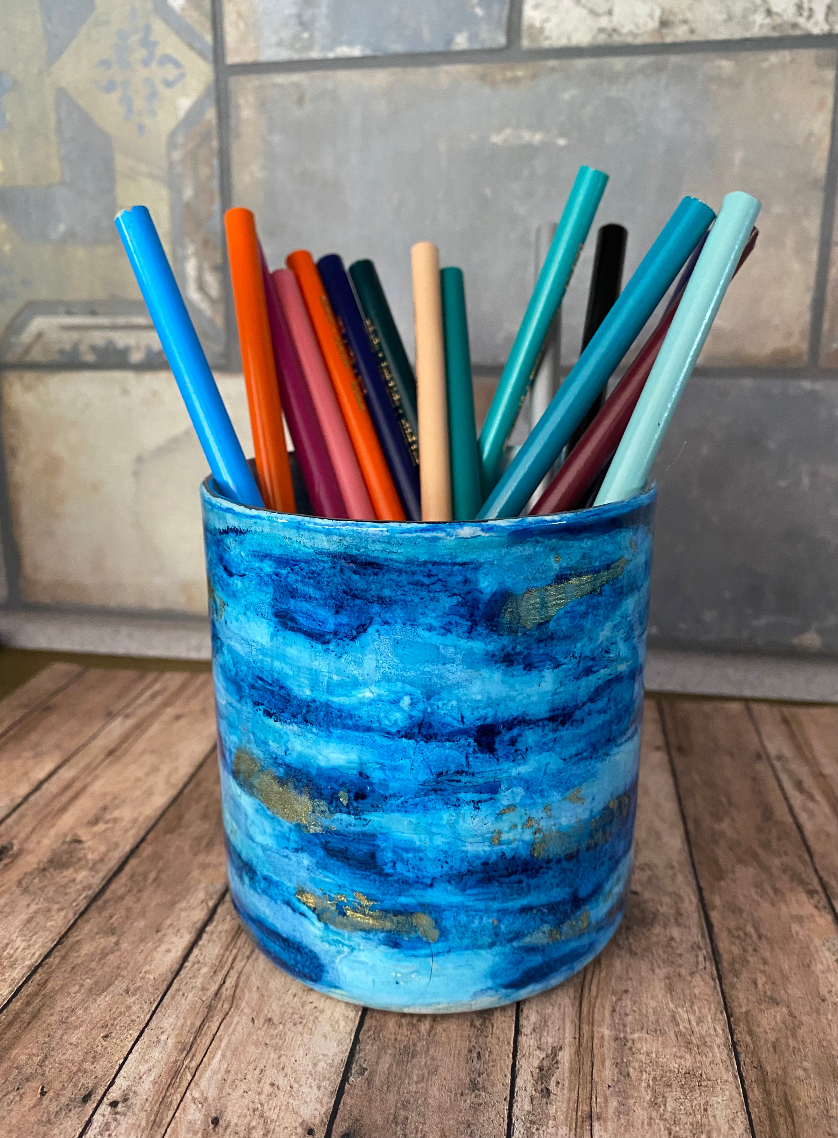 Hammered Glass Jar with Bamboo Lid - Kayla LeBaron Designs