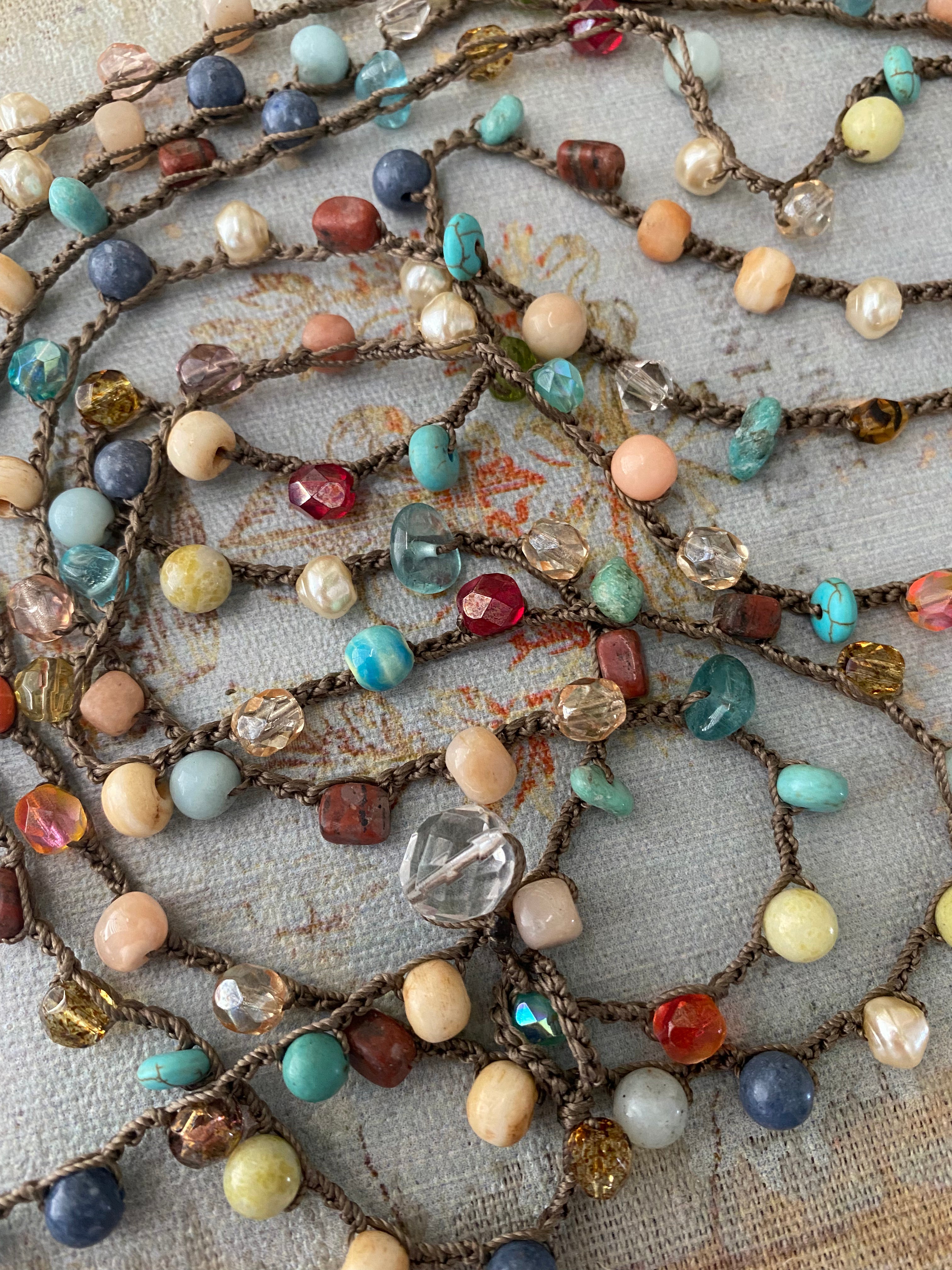 Xtra long colorful wrap necklace – slashKnots