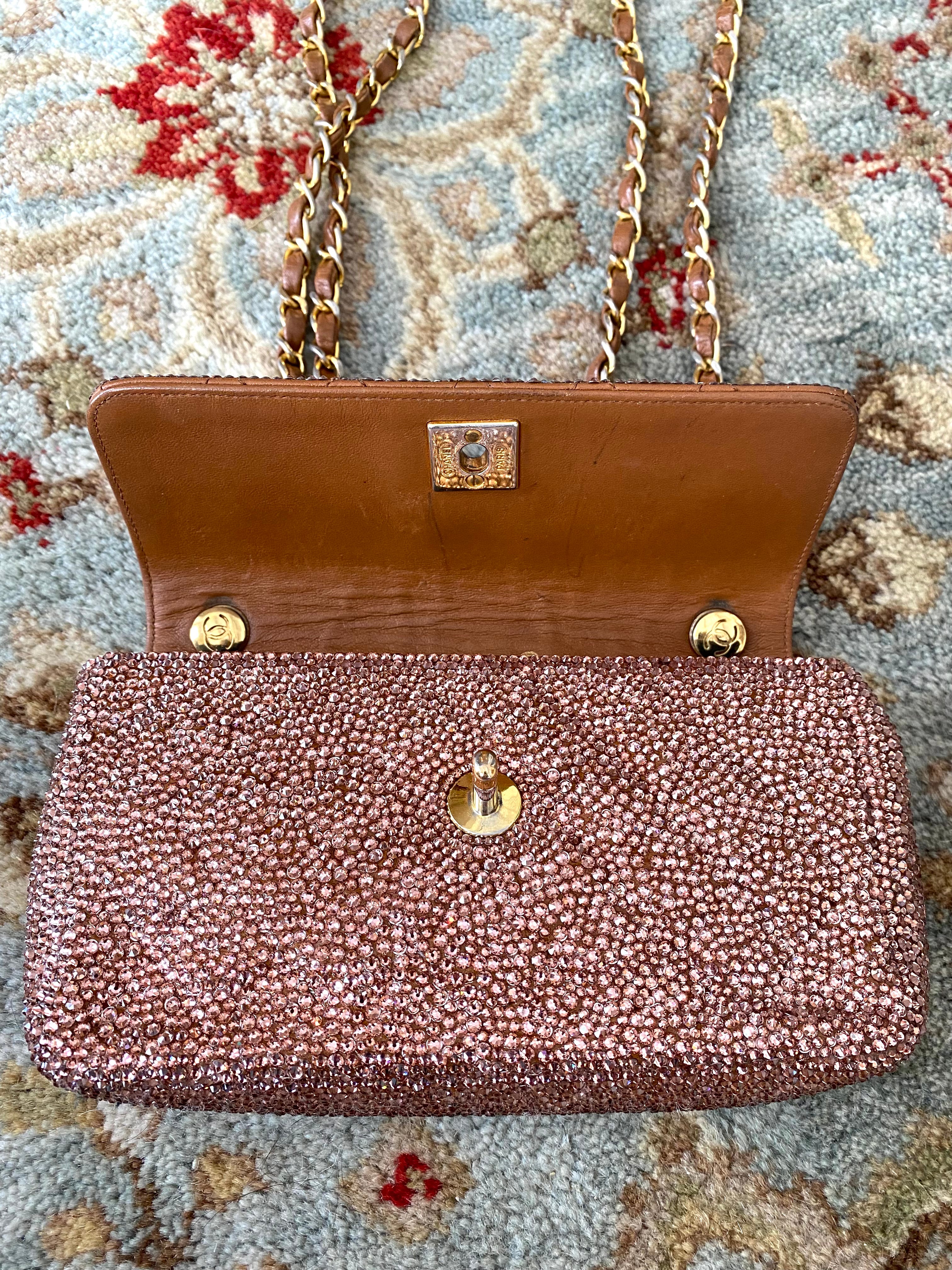 Chanel Vintage 90’s Mini Flap Bag with Swarovski Crystals
