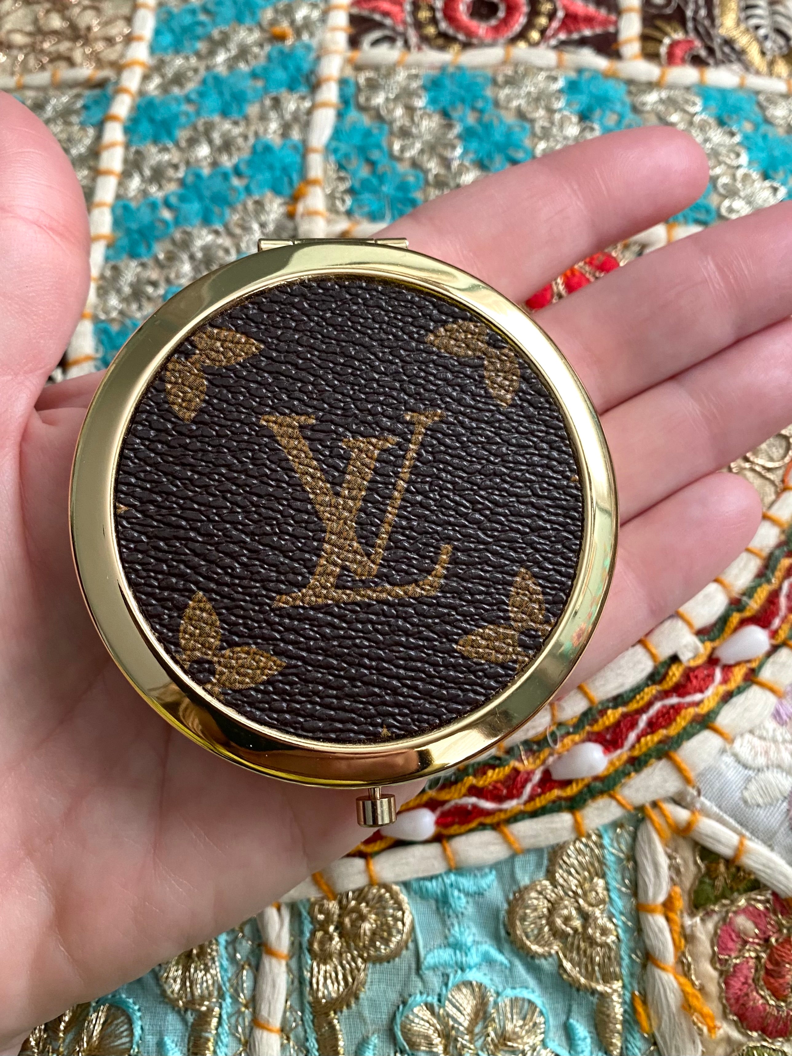Louis Vuitton Pillbox and Mirror Case Authentic Upcycled 