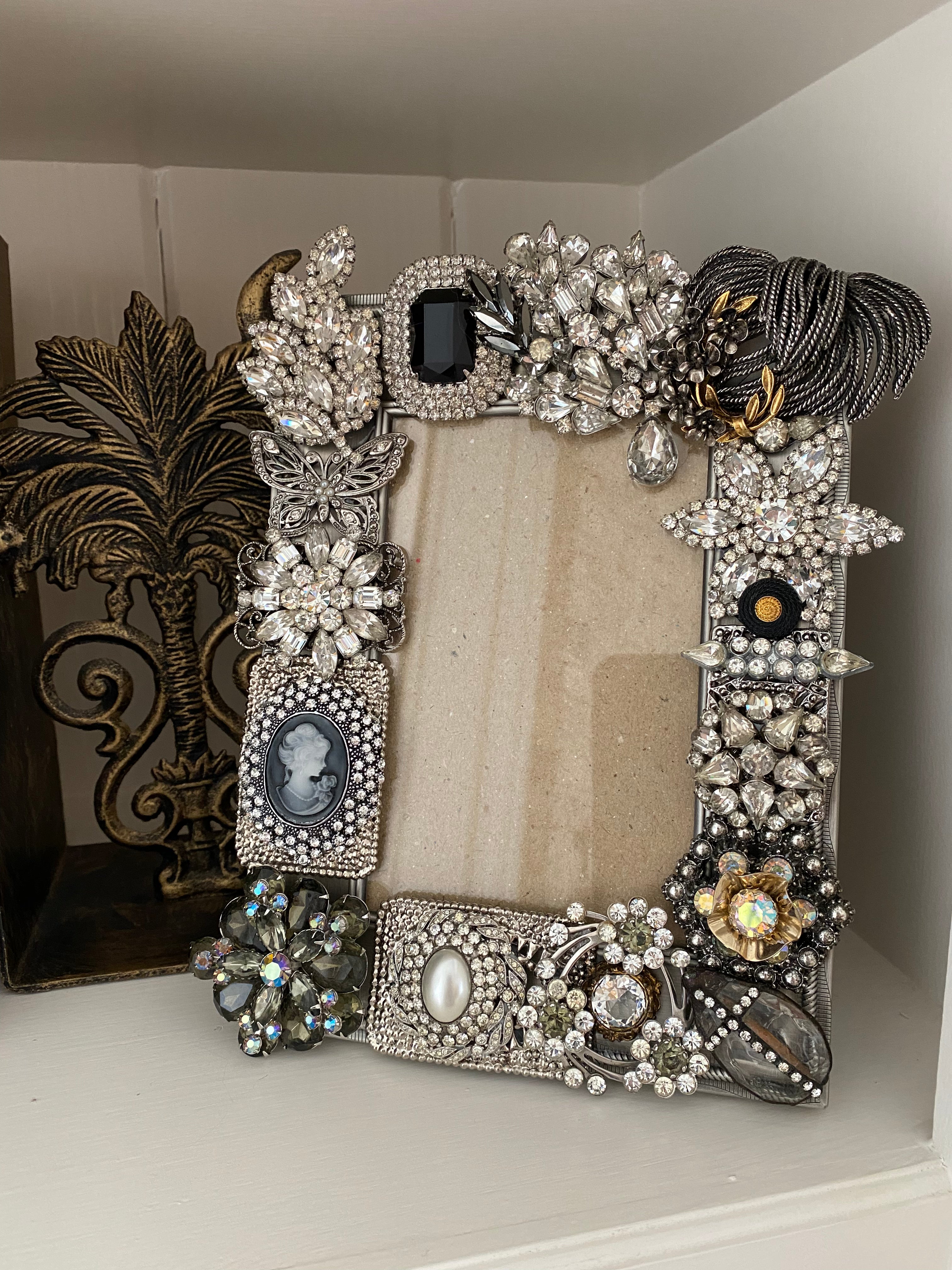 Repurposed antique jewelry frame - Cameo