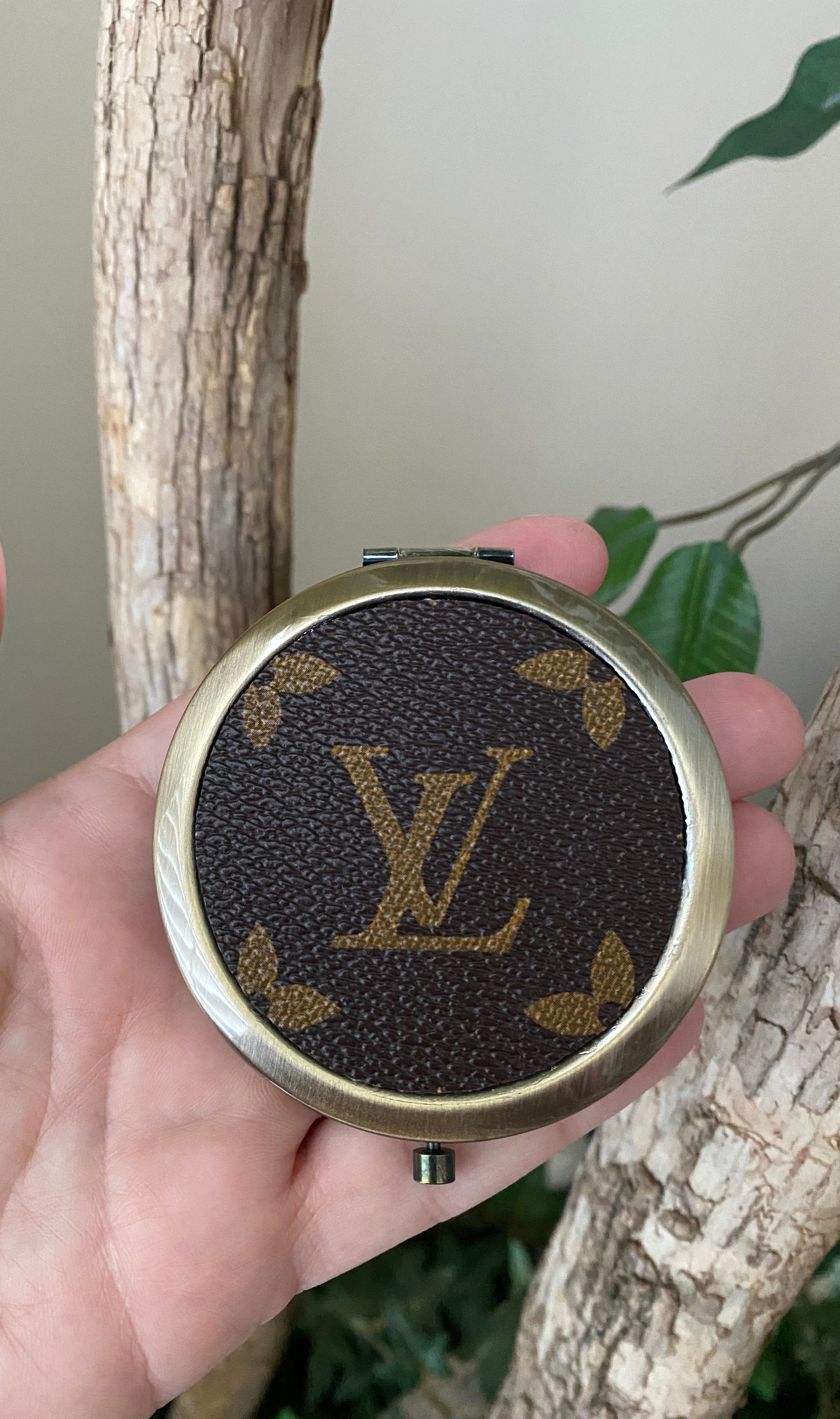Upcycled Louis Vuitton Wood Hoop Earrings