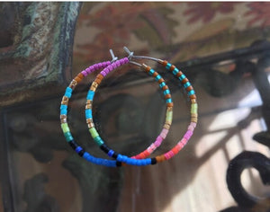 SKINNIES colorful beaded hoops - Mini Rio