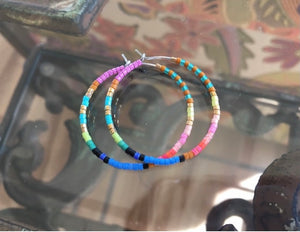 SKINNIES colorful beaded hoops - Mini Rio