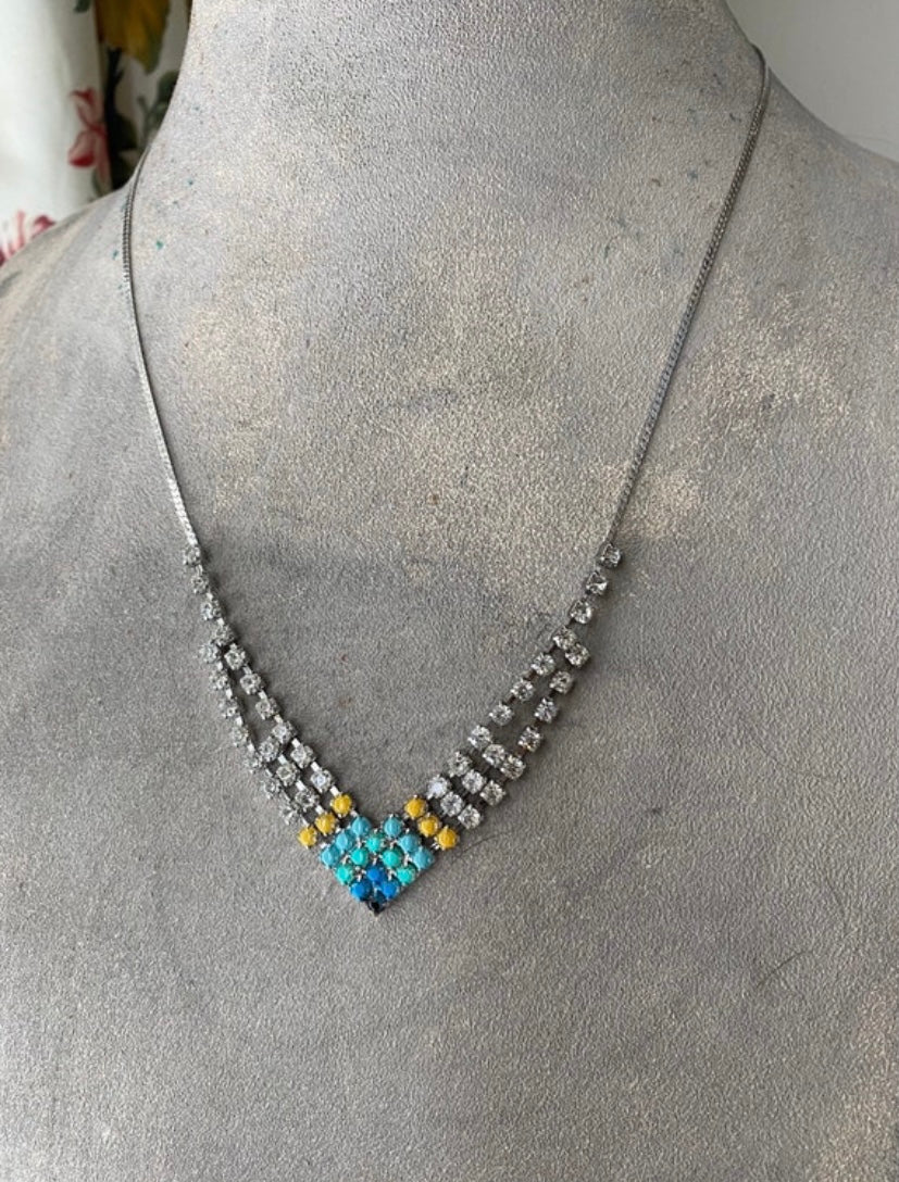 Upcycled vintage rhinestone necklace