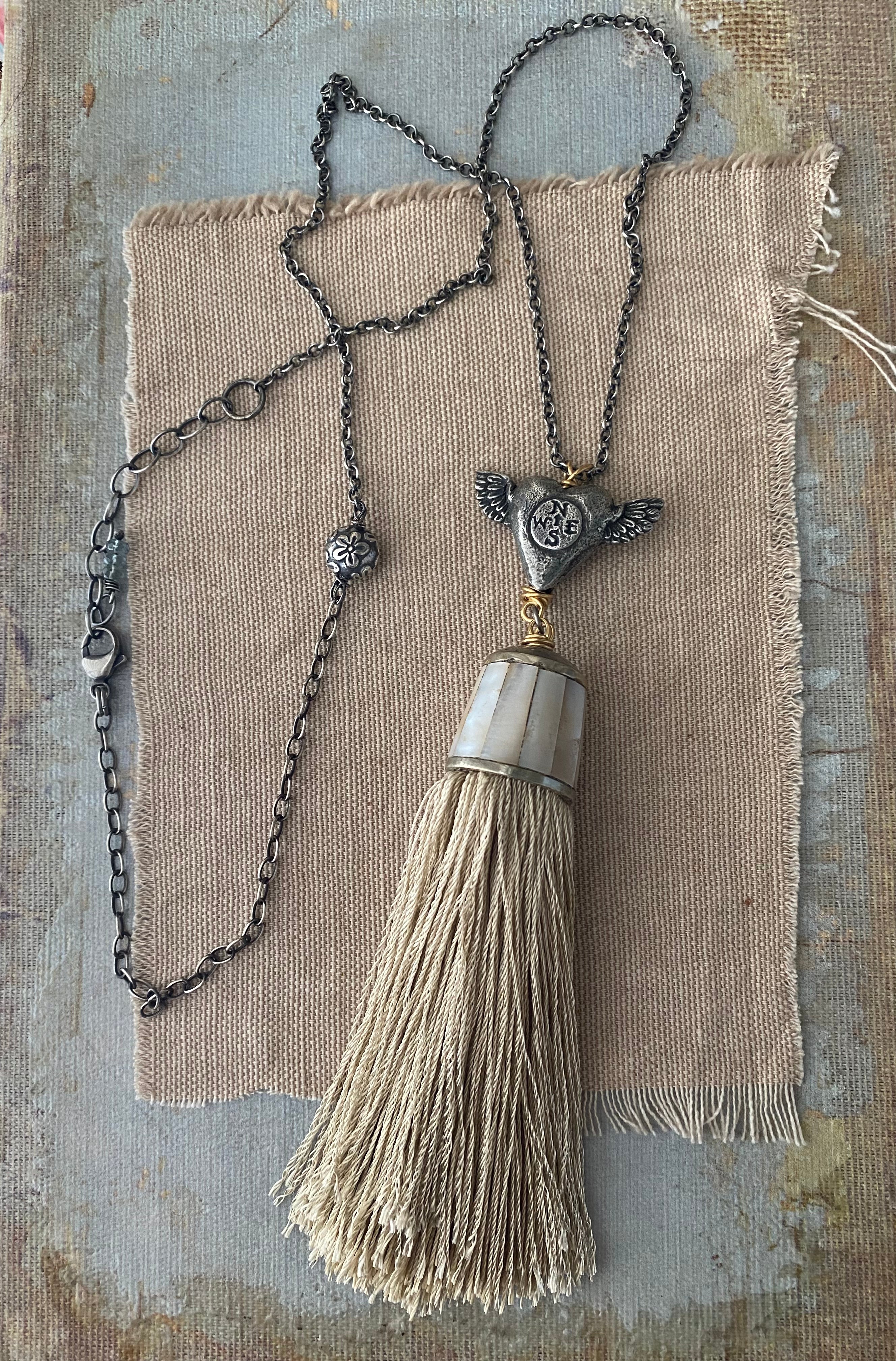 Sterling Silver Silk Tassel Necklace