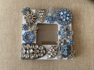 Repurposed antique jewelry frame - Something Blue