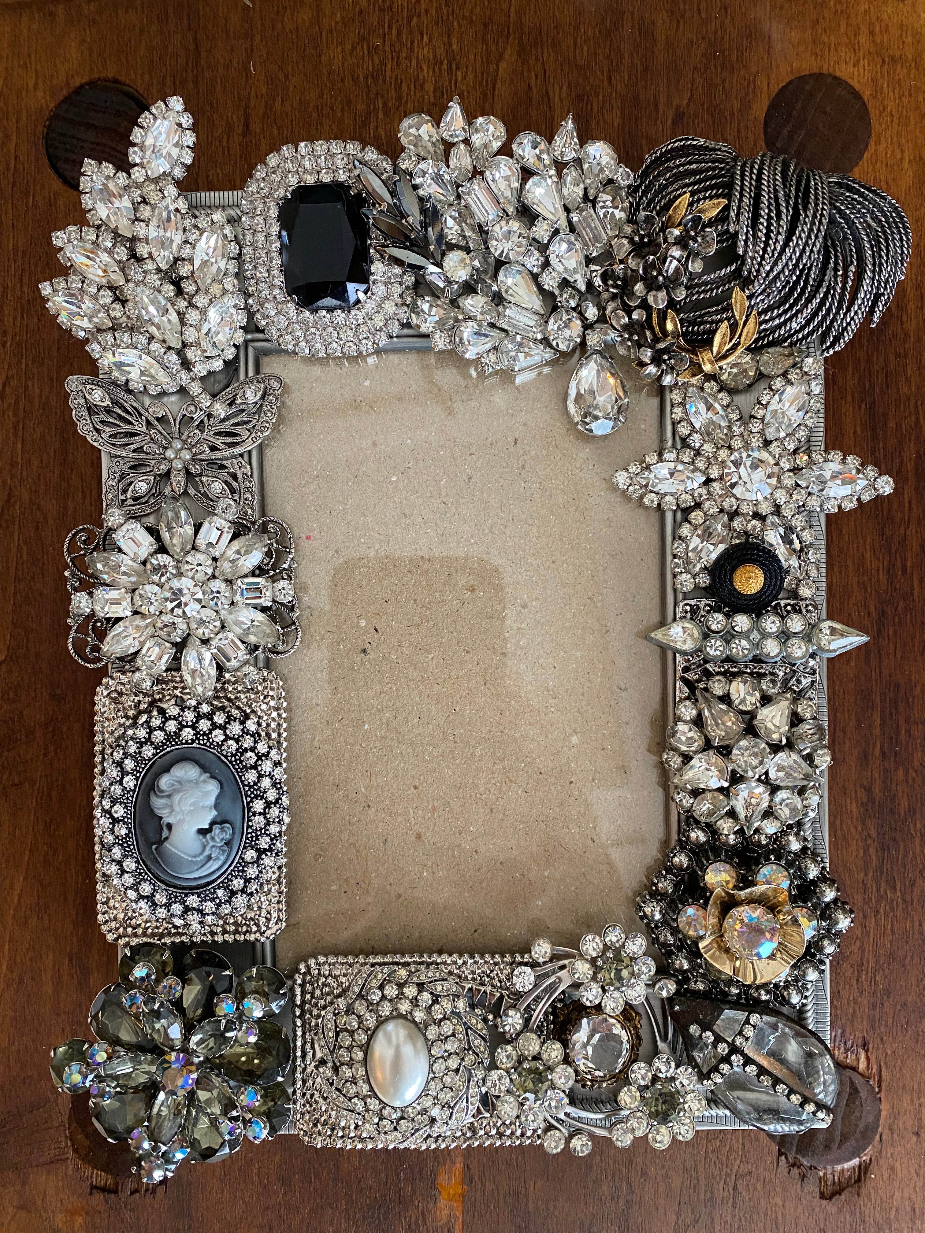 Repurposed antique jewelry frame - Cameo